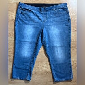 Maurices Dark Blue Cropped Jeans, Elastic Waist Size 22